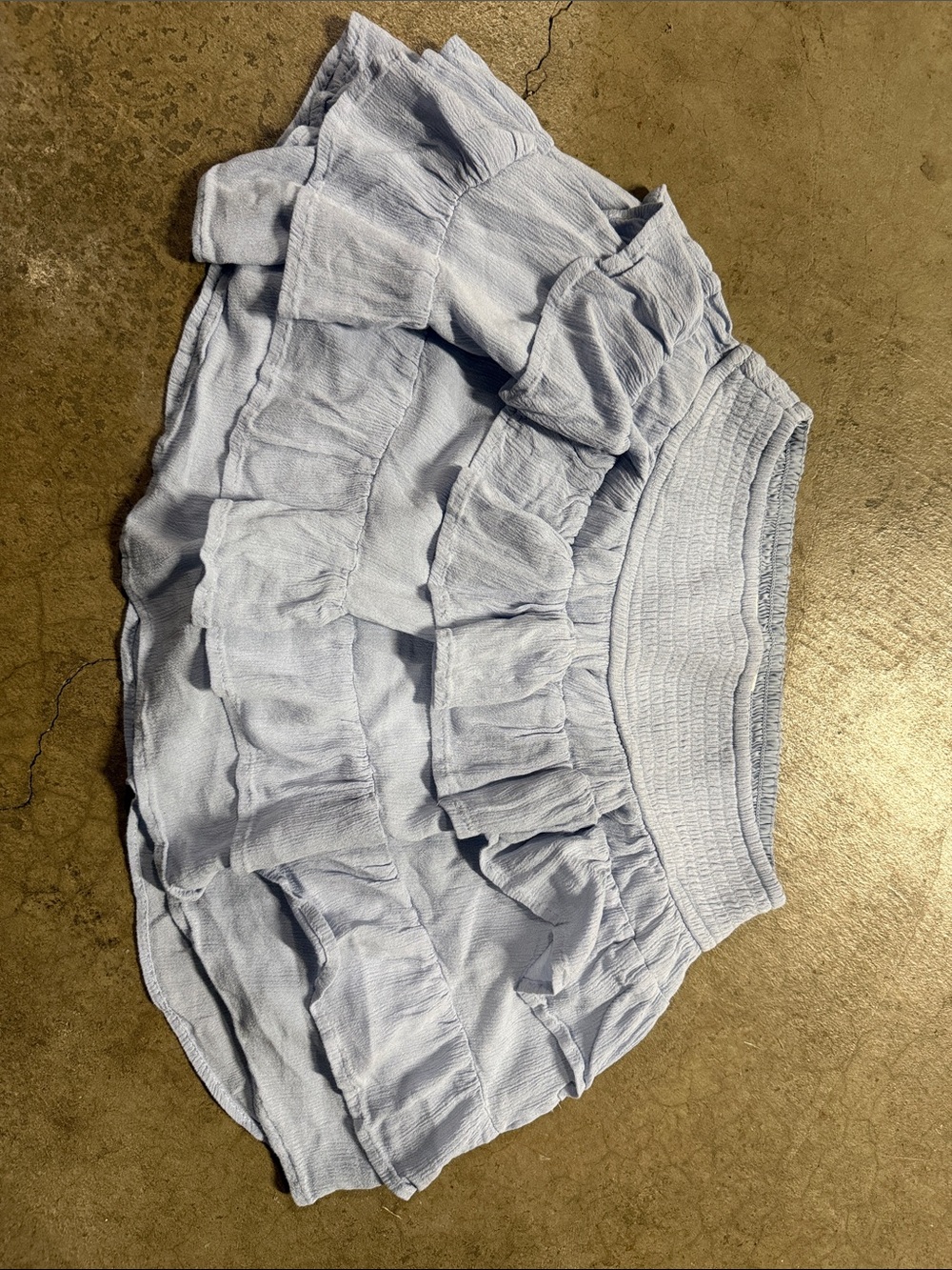 Hollister Light Blue Smocked Mini Skort